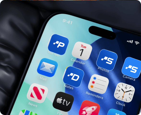 Smartphone home screen with connected ROADZ apps on a dark folded surface